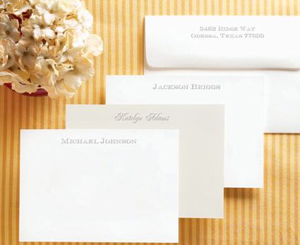 Sophisticate Flat Note Cards - Embossed